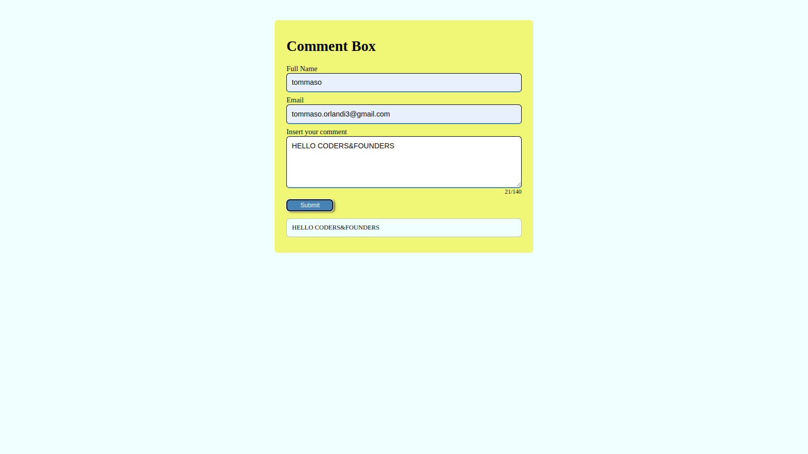 Comment box screenshot